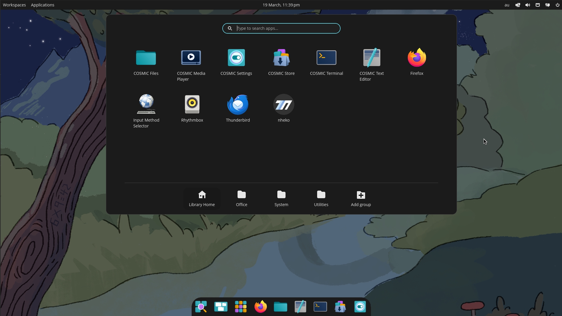 Ảnh chụp màn hình Desktop COSMIC