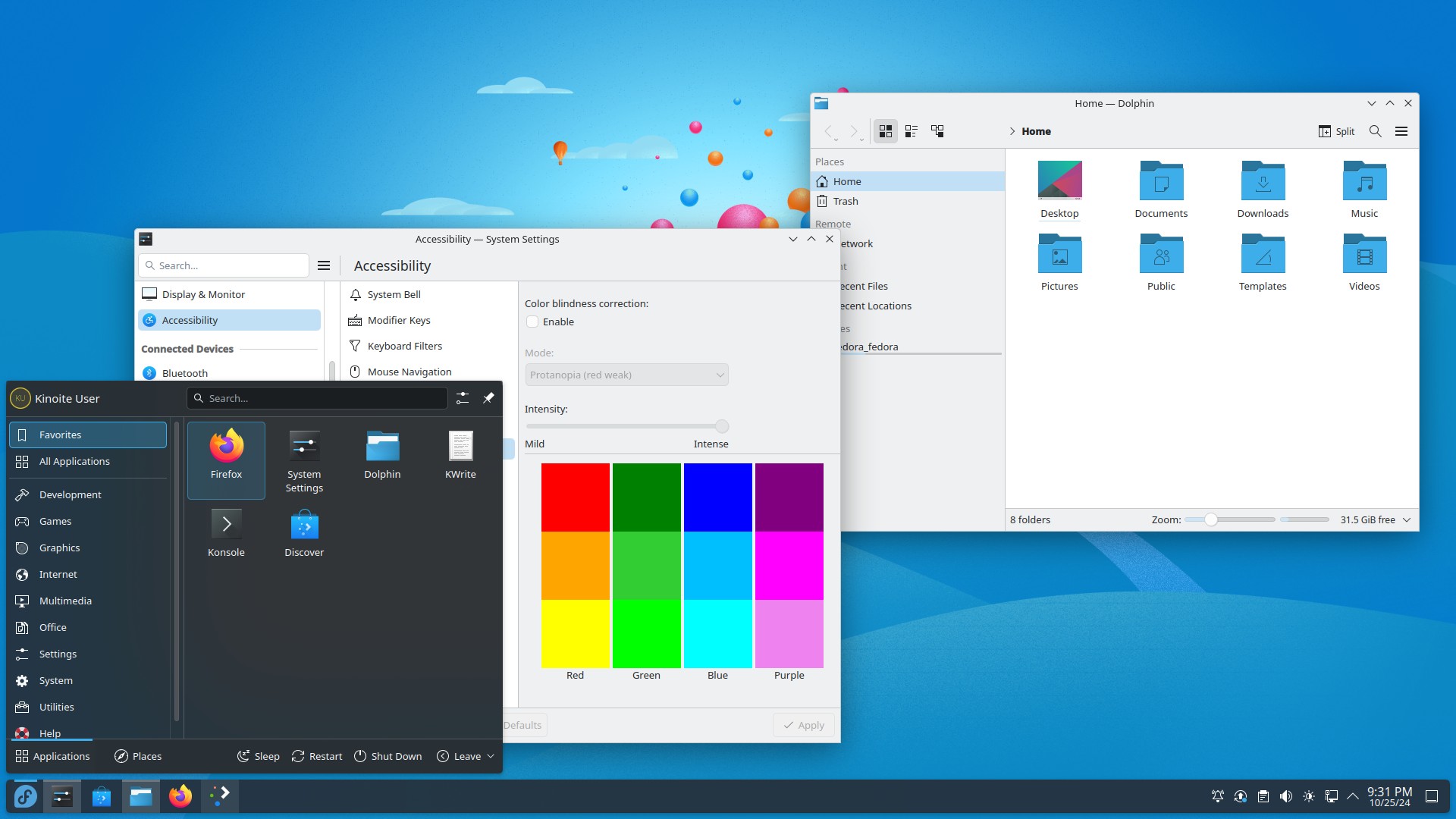 Captura de pantalla de l'Escriptori KDE